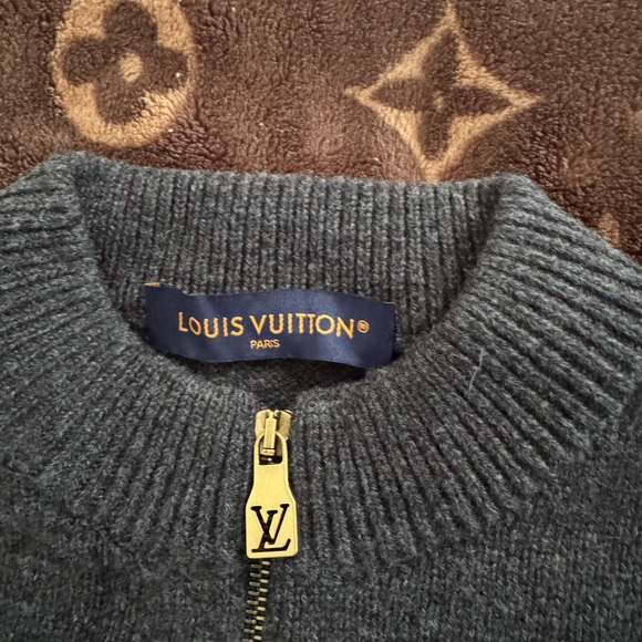 Louis Vuitton monogram jacquard wool half zip - Picture 4 of 13